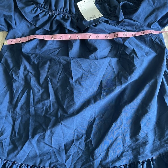 H& M Navy Blue Ruffled Mini Dress - Picture 5 of 9